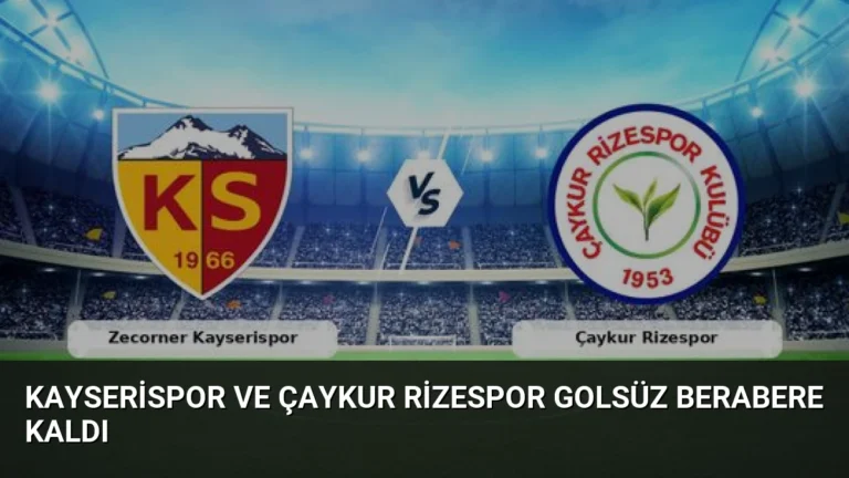 Kayserispor ve Çaykur Rizespor golsüz berabere kaldı