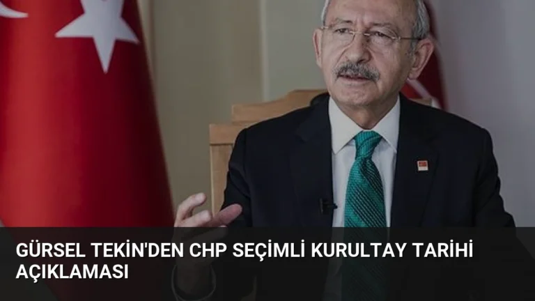 Gürsel Tekin’den CHP Seçimli Kurultay Tarihi Açıklaması