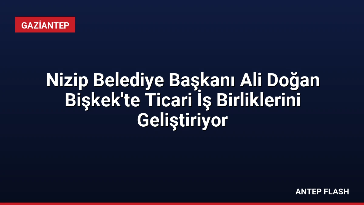 Nizip Belediye Başkanı Ali Doğan Bişkek’te Ticari İş Birliklerini Geliştiriyor