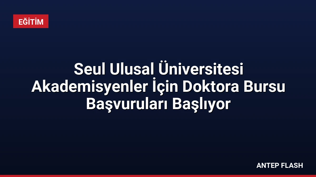 Seul Ulusal Üniversitesi Akademisyenler İçin Doktora Bursu Başvuruları Başlıyor