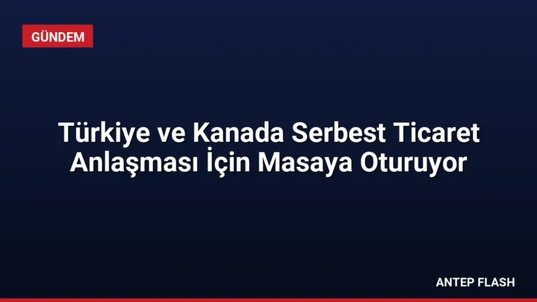 Türkiye ve Kanada Serbest Ticaret Anlaşması İçin Masaya Oturuyor