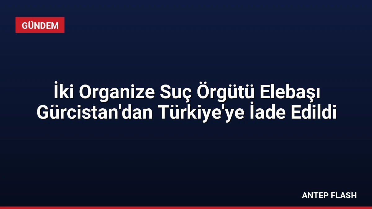İki Organize Suç Örgütü Elebaşı Gürcistan’dan Türkiye’ye İade Edildi