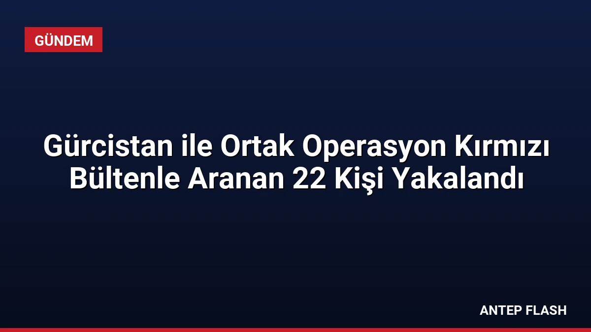 Gürcistan ile Ortak Operasyon Kırmızı Bültenle Aranan 22 Kişi Yakalandı