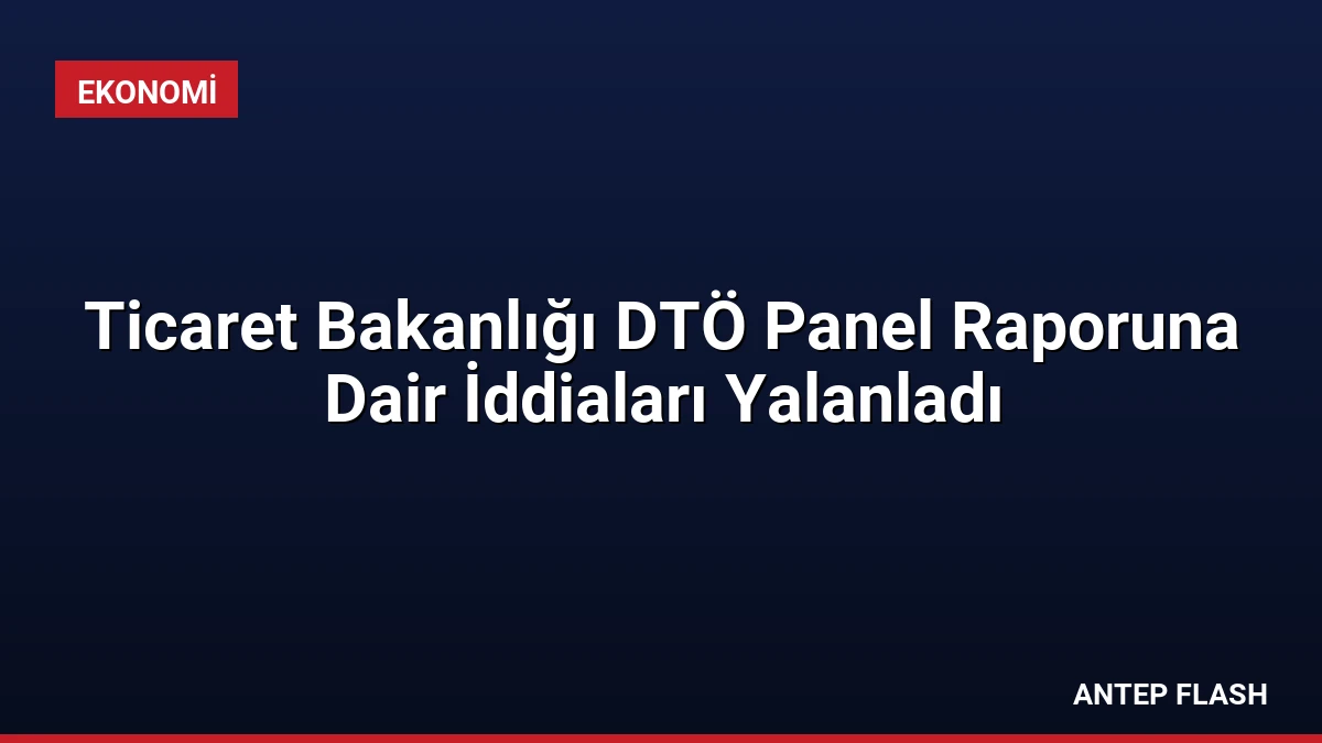 Ticaret Bakanlığı DTÖ Panel Raporuna Dair İddiaları Yalanladı