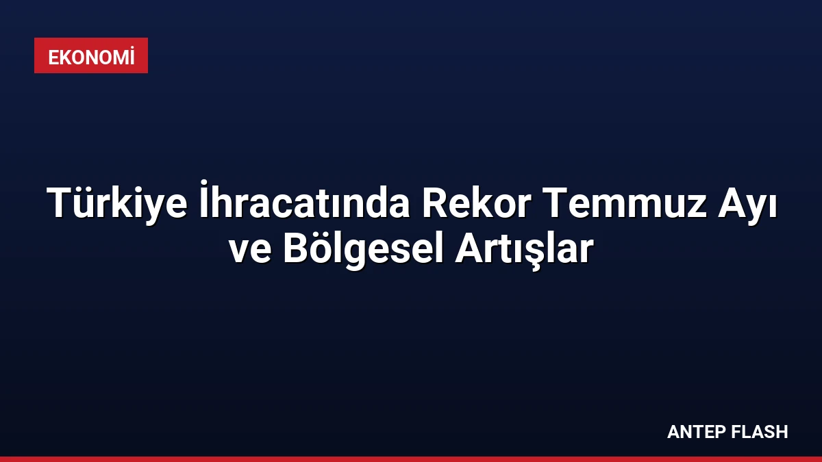 Türkiye İhracatında Rekor Temmuz Ayı ve Bölgesel Artışlar