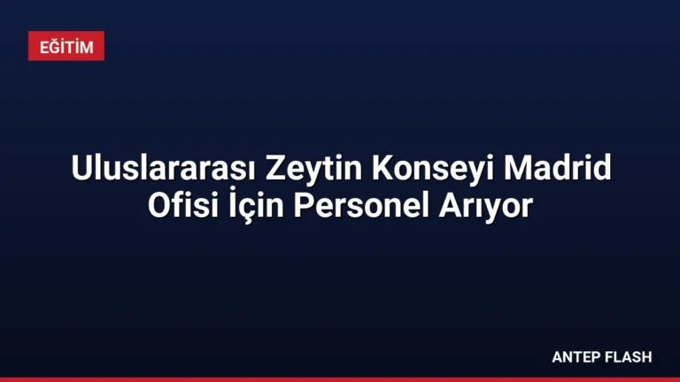 Uluslararası Zeytin Konseyi Madrid Ofisi İçin Personel Arıyor