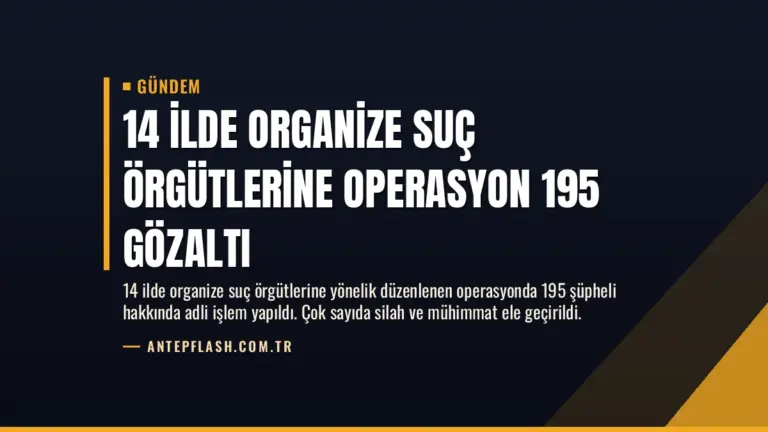14 İlde Organize Suç Örgütlerine Operasyon 195 Gözaltı