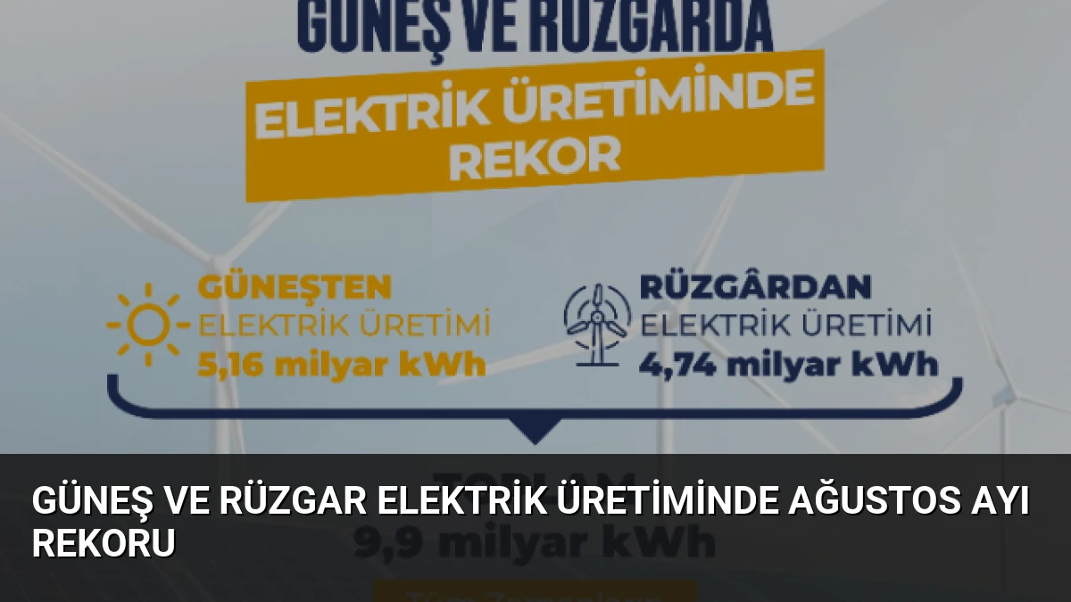 Güneş ve Rüzgar Elektrik Üretiminde Ağustos Ayı Rekoru