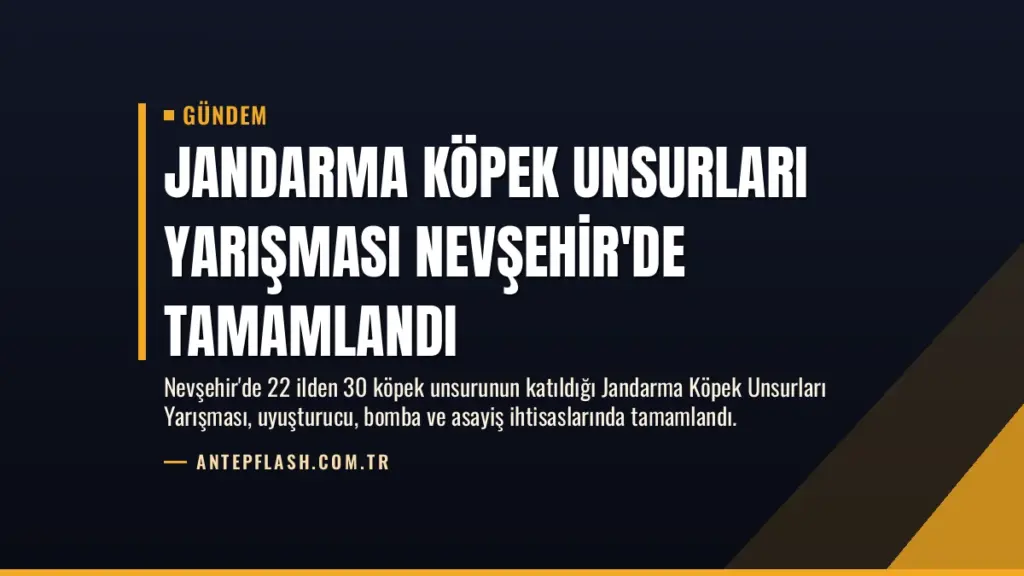 Jandarma Köpek Unsurları Yarışması Nevşehir'de Tamamlandı
