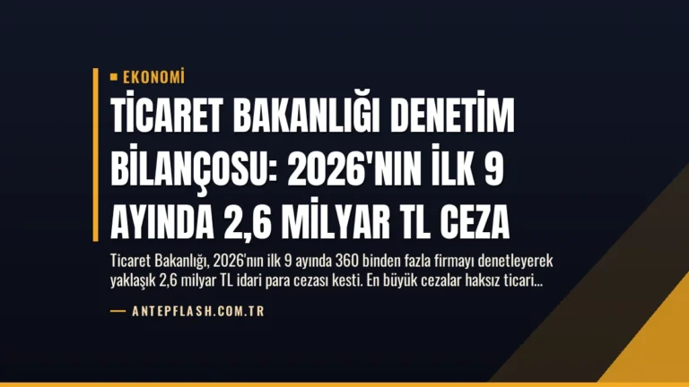 Ticaret Bakanlığı Denetim Bilançosu: 2026’nın İlk 9 Ayında 2,6 Milyar TL Ceza