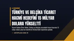 Türkiye ve Belçika Ticaret Hacmi Hedefini 15 Milyar Dolara Yükseltti
