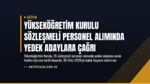 Yükseköğretim Kurulu Sözleşmeli Personel Alımında Yedek Adaylara Çağrı