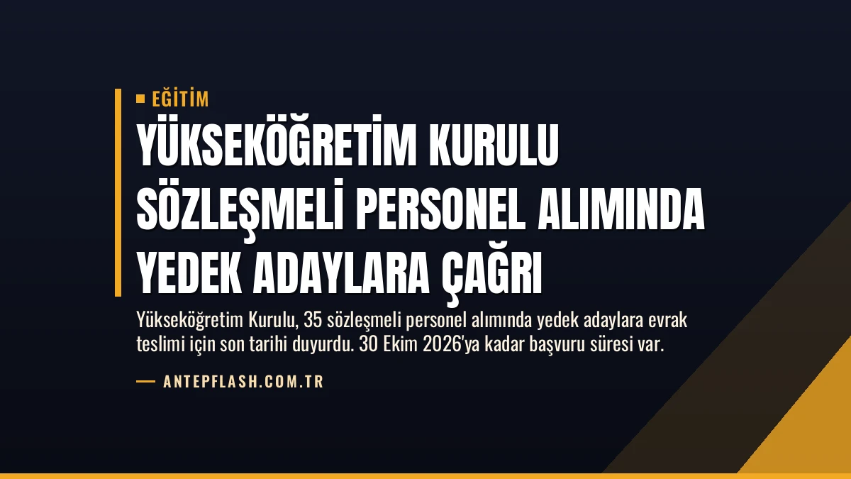 Yükseköğretim Kurulu Sözleşmeli Personel Alımında Yedek Adaylara Çağrı